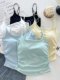 Fresh and Pure Style Design Pleated Camisole for Women, Suitable for Outerwear or Layering, with Chest Pads, Slim Fit, Beautiful Back Top for Summer