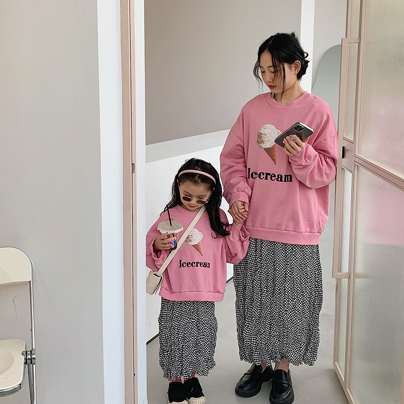 Parent-child skirt floral Korean style foreign style 2022 spring new girls skirt mid-length mother-daughter skirt