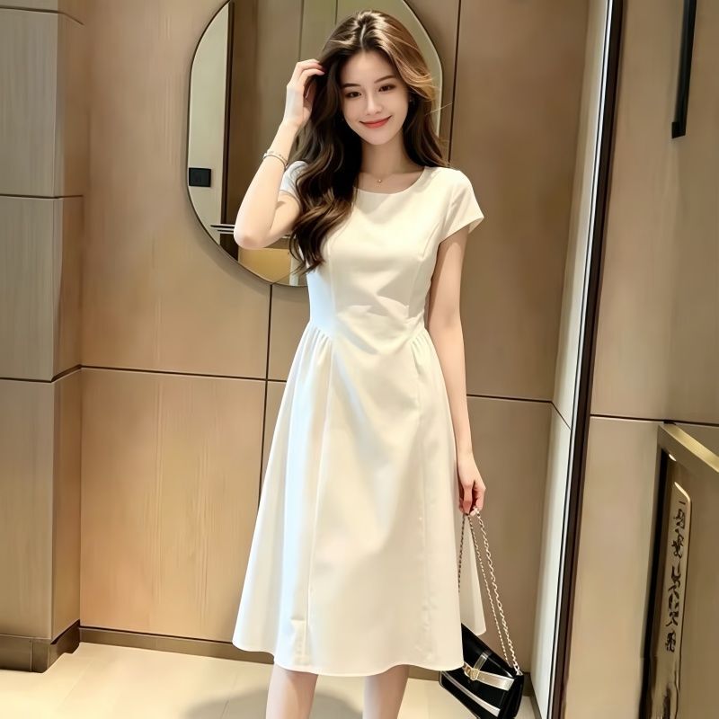2026 Summer New Style French High-End Waist-Cinching Slimming Elegant and Stylish Casual Loose White Long Dress