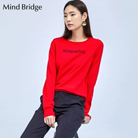 Mind Bridge 100 áo len mùa xuân 2019 mới Áo len nữ dài tay mỏng MTKT226A - Vòng cổ áo len áo khoác len mỏng