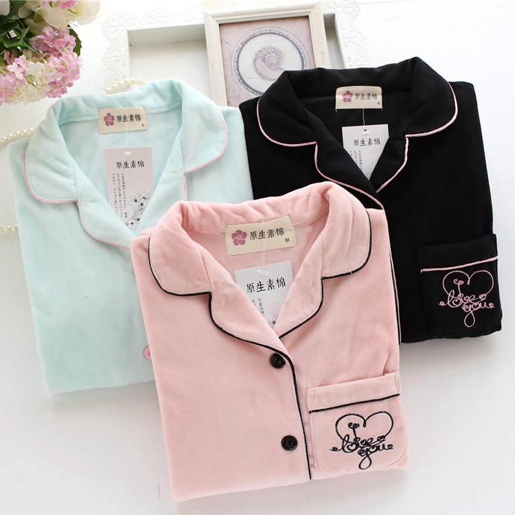 Chế biến đồ ngủ mùa thu đông cho nữ đồ ngủ dài tay mùa đông nhung vàng dày ấm áp phục vụ nhà phù hợp với size lớn những kiểu đồ bộ đẹp