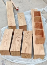 Solid wood log U-shaped bookshelf red oak wall plant rack wall hanging bookshelf shelf partition word partition shelf