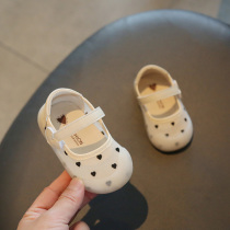 Baby Girl Sandals Hollowed-out Learning Steps Shoes Spring Summer Womens Baby Shoes Half Baby Soft Bottom Princess Shoes 0-1-2-Year-Old Web