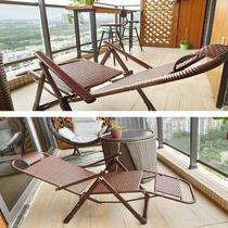 Elderly comfortable outdoor waterproof sunscreen folding chair bed dual-purpose lounge chair for pregnant women balcony sleeping rattan chair