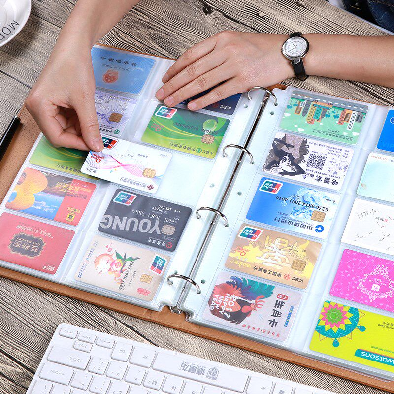 Small card storage book Korean loose-leaf business card holder Large capacity Men's and Women's business card book holder storage card bag