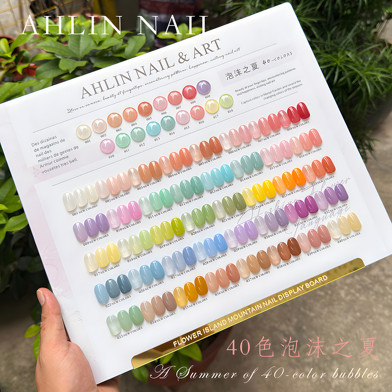 Ahlin Irene Foam Summer 40 Colors Trendy Colors Moisturizing Skin Nail Polish Gel Set Trendy Nail Salon