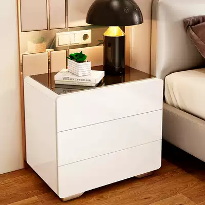 White simple paint bedside table European simple modern storage cabinet bedroom multifunctional assembly storage bedside cabinet