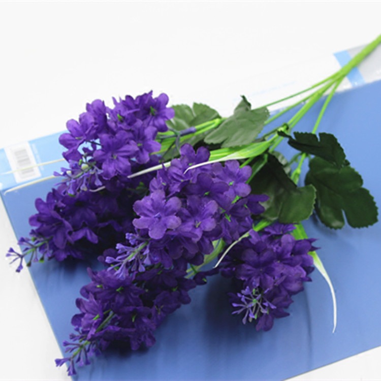 Home decoration Fake flower simulation flower wedding flower 5 lavender fan faith simulation flower