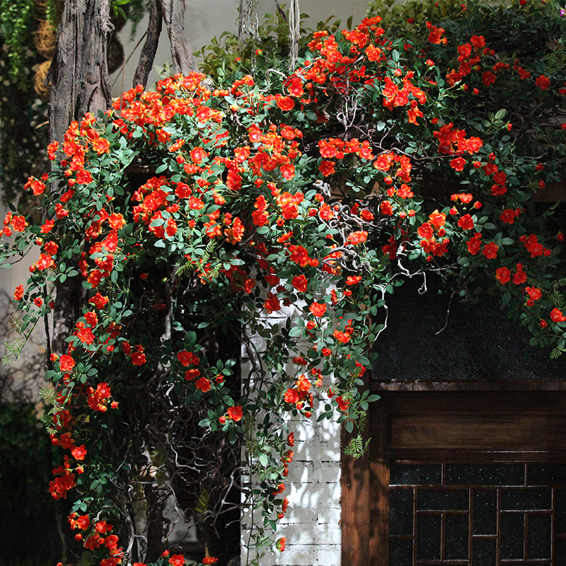 Emulation Small Fresh Gardenia Flowers Vine Decoration Flowers Vines Fake Flowers Vines Air Conditioning Piping Shielded Winding Plant Hanging Flowers
