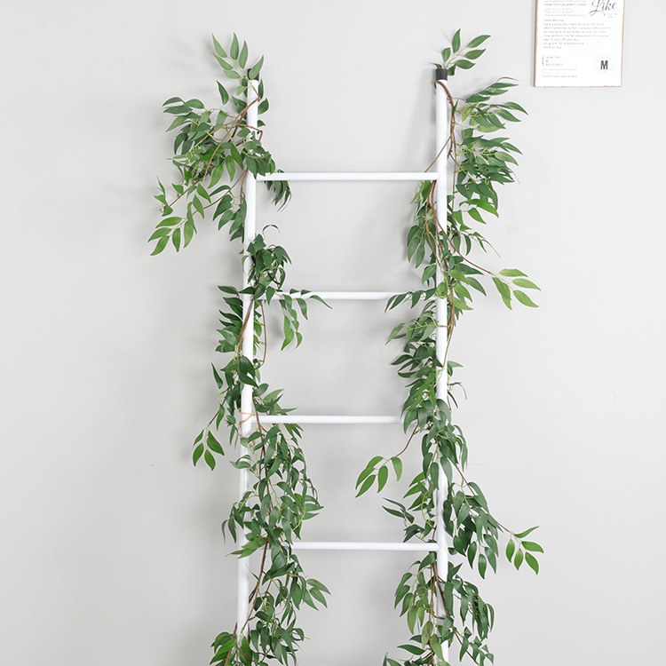 Two flowers three grass simulation green vine lagoon lagoon living room air conditioning pipeline background wall window decoration wall cover