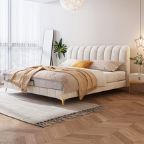 Cream Ensemble Light Lavish with Wind Cloth Art Bed Twin Beds Bunk Bed Master Bedroom Red Bed Modern Minimalist Tech Bunk Bed