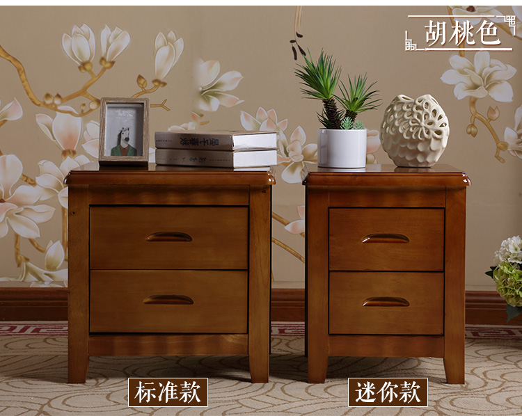 Rắn gỗ đầu giường màu tủ Begonia khóa nhỏ gọn nền kinh tế hiện đại sẵn sàng ký túc xá tủ phòng ngủ nhà - Buồng tủ quần áo cửa lùa 3 cánh