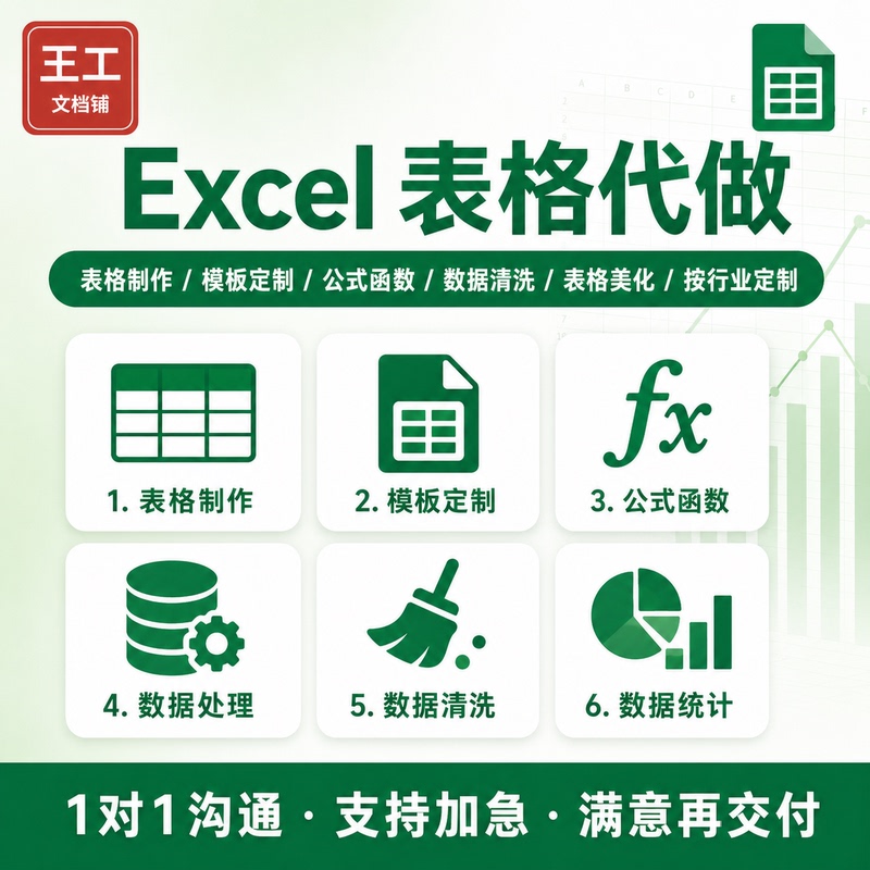 Excel Spreadsheet Services, Data Processing Formulas and Functions, Data Cleaning, Spreadsheet Beautification, Report Design