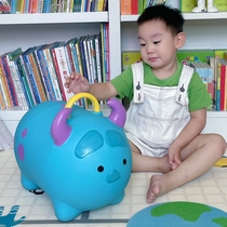 Childrens inflatable jumping horse non-toxic enlarged and thickened baby riding mount baby toy blue furry monster