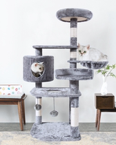 All solid wood cat climbing frame cat nest one large cat Villa home cat scratch rope cat rack Net red toy