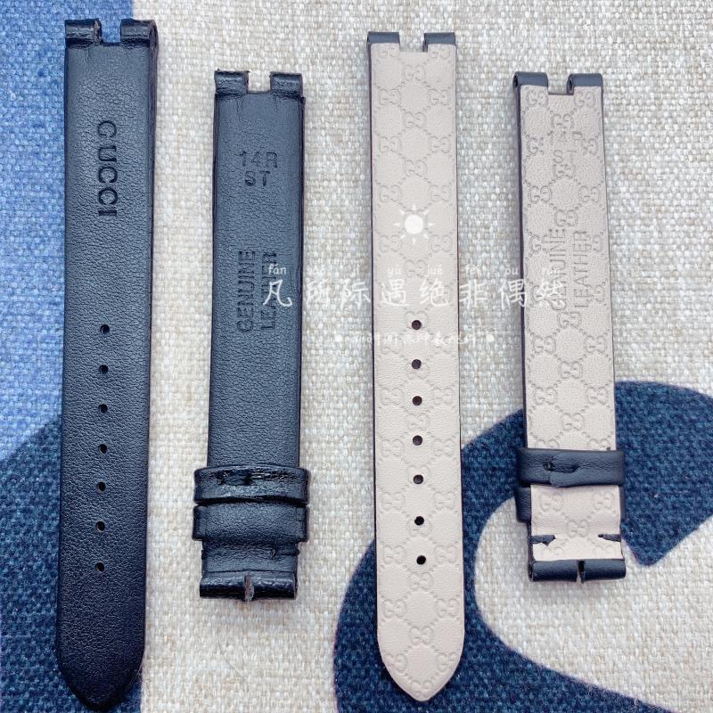Gucci Gucci Genuine Leather Watch Strap Ya141.5/Ya141.40 Concave Top Layer Strap 12/14 Without Buckle