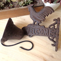 Cast iron rooster American country hand bell retro courtyard doorbell welcome welcome to do old listing