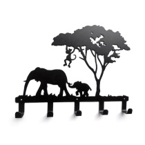 Jungle animal series creative hook elephant pastoral style wrought iron clothes hanging original design