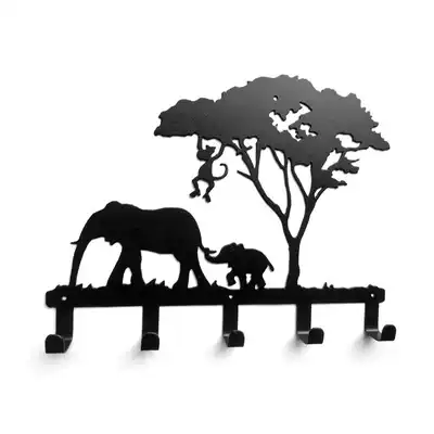 Jungle Animal Series Creative adhesive hook Elephant Garden Style Wrought Iron Clothes Hanging Original Design