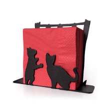 Kitten stealing fish tissue holder Wrought iron original design creative napkin storage seat Napkin holder sundries storage