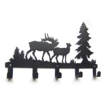 B035 Forest deer creative hook wrought iron decoration porch coat hanging original pastoral clothes hanging American country