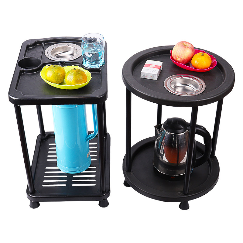 Tea table tea rack square chess card room put Tea Cup box ashtray small table side small round table tray indoor mahjong