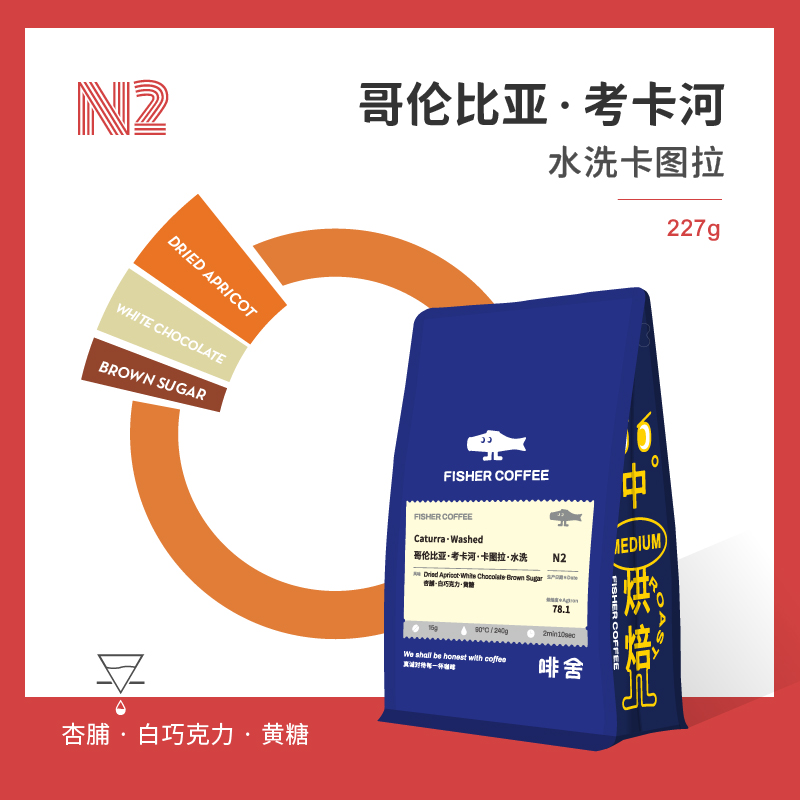 FISHERCOFFEE Colombia Cauca River Washes Cork Catura Boutique Hand Coffee Bean N2