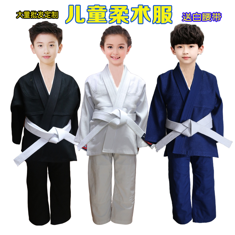 Light plate blank children's Brazilian jiu-jitsu costume children's jiu-jitsu costume male and female judo clothing bjj gi training dojo suit