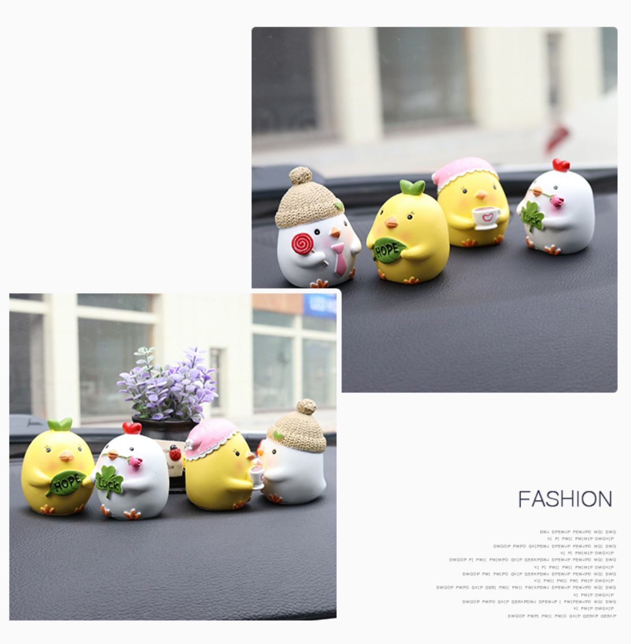 Sáng tạo xe trang trí gà dễ thương phụ kiện xe hơi xe trang trí xe cung cấp phim hoạt hình búp bê búp bê phụ kiện xe hơi đồ trang trí xe oto