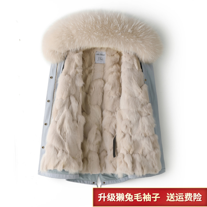 Wind-Resistant and Warm~ Women's Mid-Length Parka with Fox Fur Lining, Detachable Fur Coat for Winter Wind-Resistant and Warm~ Women's Mid-Length Parka with Fox Fur Lining, Detachable Fur Coat for Winter