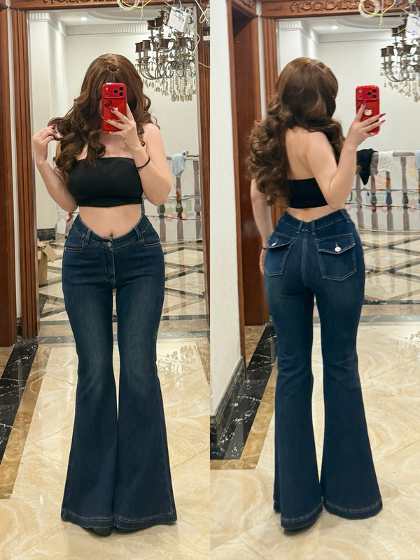 【V-Waist, Wide Hips, Detachable Hip Pads, Four-Way Stretch, Large Flared Pants Version 6.0】Mid-High Waist Retro Large Flared Jeans 【V-Waist, Wide Hips, Detachable Hip Pads, Four-Way Stretch, Large Flared Pants Version 6.0】Mid-High Waist Retro Large Flared Jeans