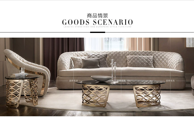 Ánh sáng sang trọng Biệt thự Turri phòng khách cao cấp 123 kết hợp sofa Bentley Ghế sofa da hiện đại Post-sofa - Ghế sô pha