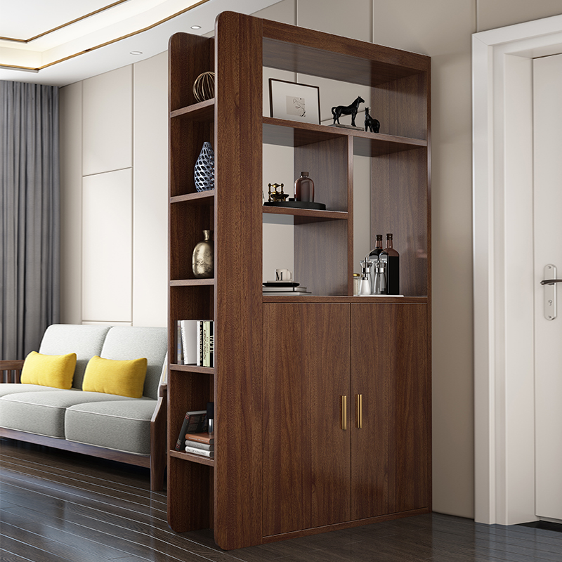 Modern minimalist walnut room cabinet wine cabinet living room compartment cabinet Nordic porch cabinet screen double-sided shoe cabinet entry