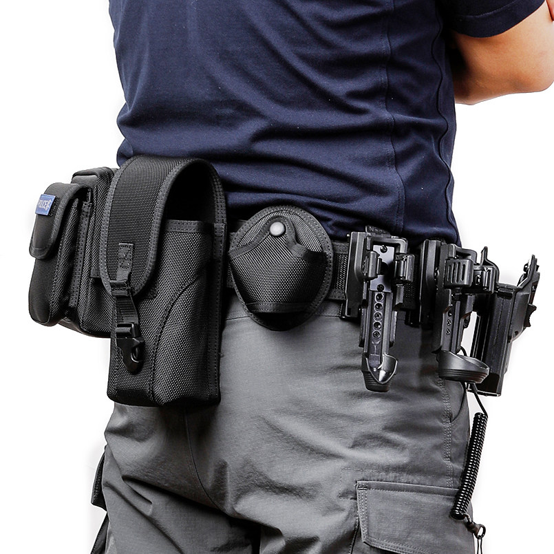 Dragon scale armor side open quick pull eight-piece set tactical belt waist seal multi-functional patrol duty armed with gun holster equipment