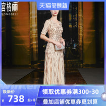 2021 Western style autumn dress mother wedding dress young mother-in-law new wedding dress Noble