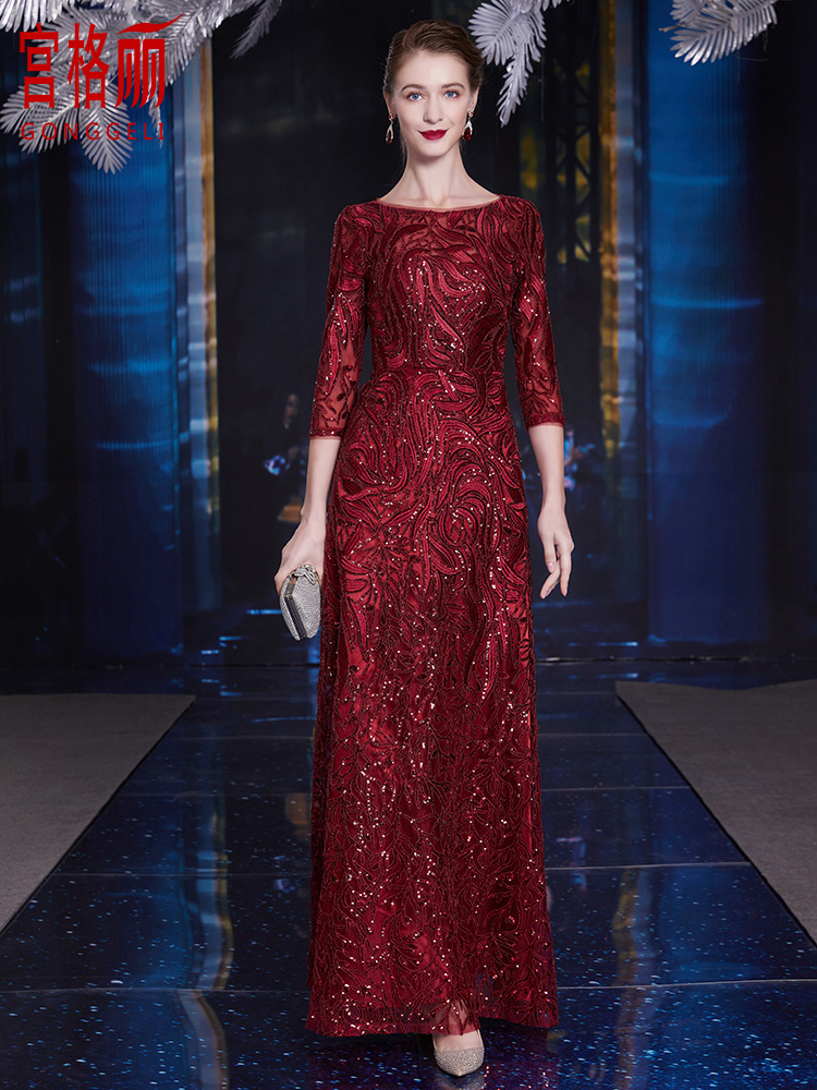 Winter evening dress for bride for mother