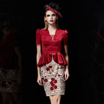 Mom dress party everyday dress 2021 new noble fashion large size slim short evening dress womens autumn