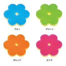 Japanese system Marna Three layers of dishwashing sponge rubbed cherry blossom shape suction cup suspension control water sponge replacement
