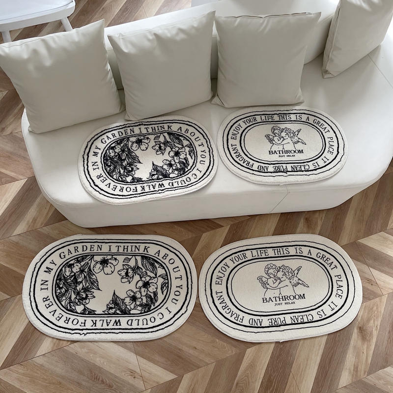 French vintage angel printed carpet bathroom floral ultra-soft soft soft mat thickening bed blanket in