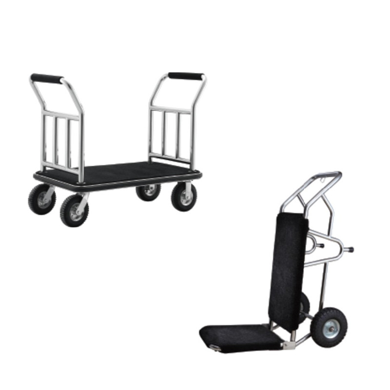 Youman high-end hotel lobby thickened black luggage trolley FIT luggage car delivery car mobile service car