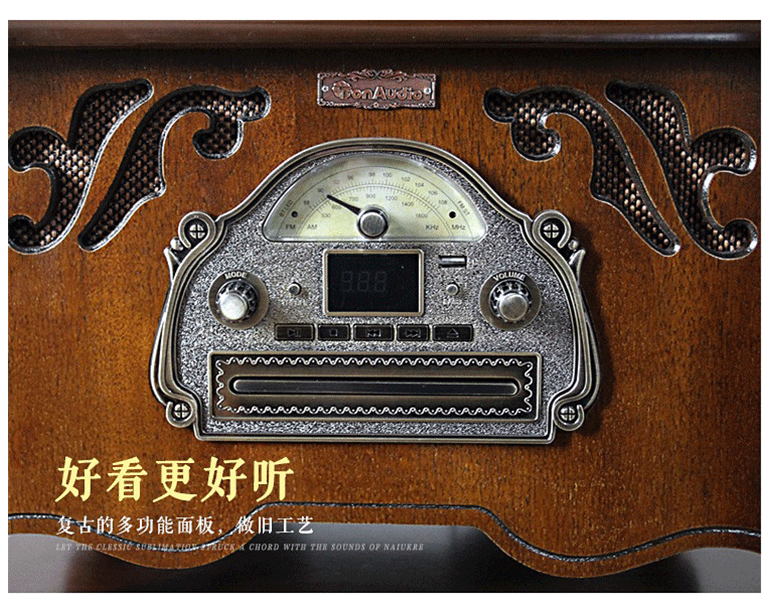 bán đầu đĩa than cổ Gramophone phòng khách retro loa lớn châu Âu đồng nguyên chất gỗ Bắc Âu cũ nhà cổ máy ghi âm vinyl hiện đại - Máy hát 	đầu đĩa than crosley