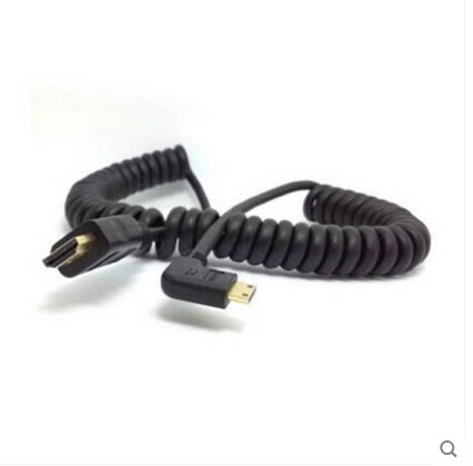  Mini mini HDMI turn HDMI 90 degrees right elbow spring line single eye 5D2 with an elongated 2 m