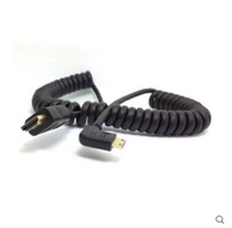   Mini mini HDMI to HDMI 90 degree right elbow spring wire SLR 5D2 with elongated 2 meters