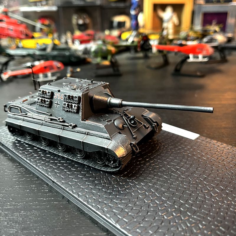 World of Tanks Blitz 1:72 Alloy Tank Model German Tiger I Grey Camouflage Tank Model Ornament