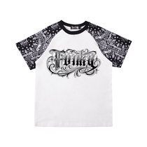 Boy hiphop Fried Street T-Shirt Summer Tide Card Street Dance Cool American Funky Cashew Nut Flower Inserts Shoulder Cuff Children