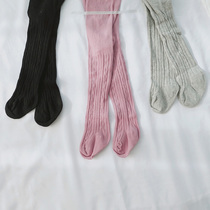 0-1-2 years old baby spring and autumn pantyhose 369 months girl baby bottom socks white cotton cotton conjoined socks