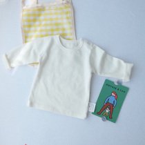 INS Wind men and women baby round neck base shirt baby spring and autumn Joker white T-shirt girl cotton stretch top