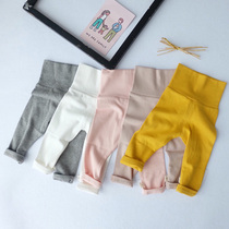 Spring and autumn new baby childrens high waist belly pants for men and women baby cotton autumn pants versatile pants leggings tide
