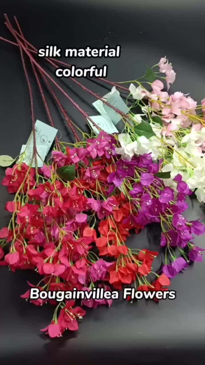 Different Sizes Long Stem Silk Flowers Bougainvillea Branch Artificial