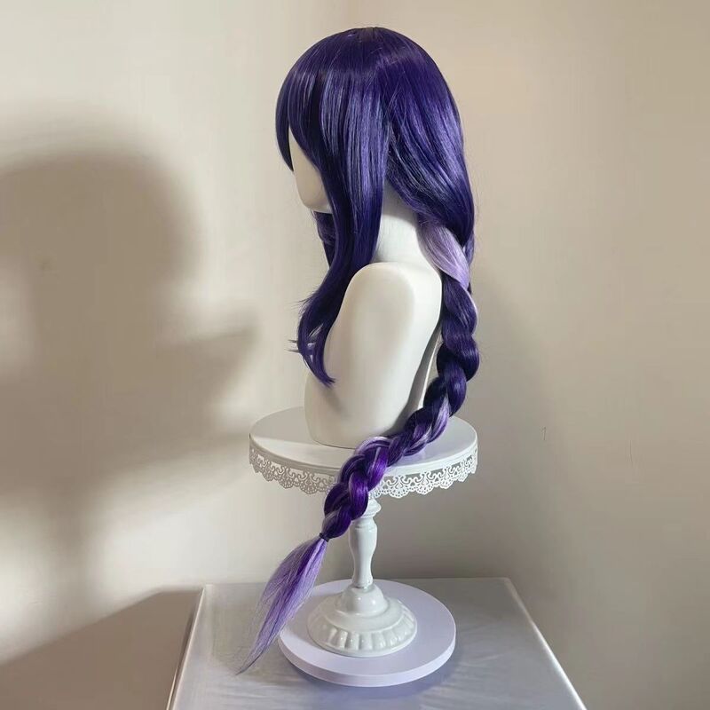 Genshin Impact Anime Raiden Shogun Cosplay Wig, Thor Cosplay Wig with Thick Braided Hair, Balzeb Genshin Impact Anime Raiden Shogun Cosplay Wig, Thor Cosplay Wig with Thick Braided Hair, Balzeb